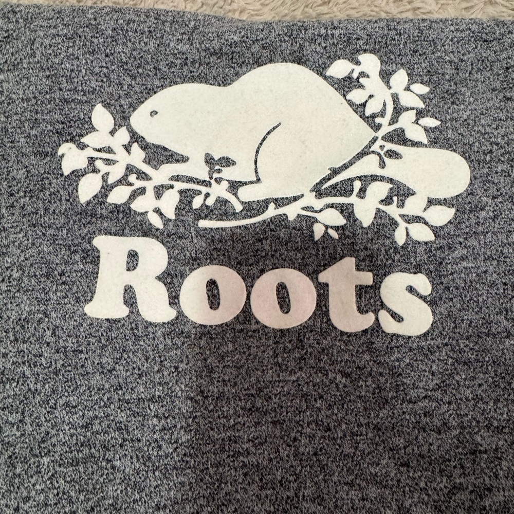 Roots Heather Gray Tee with White Logo - Picture 2 of 2